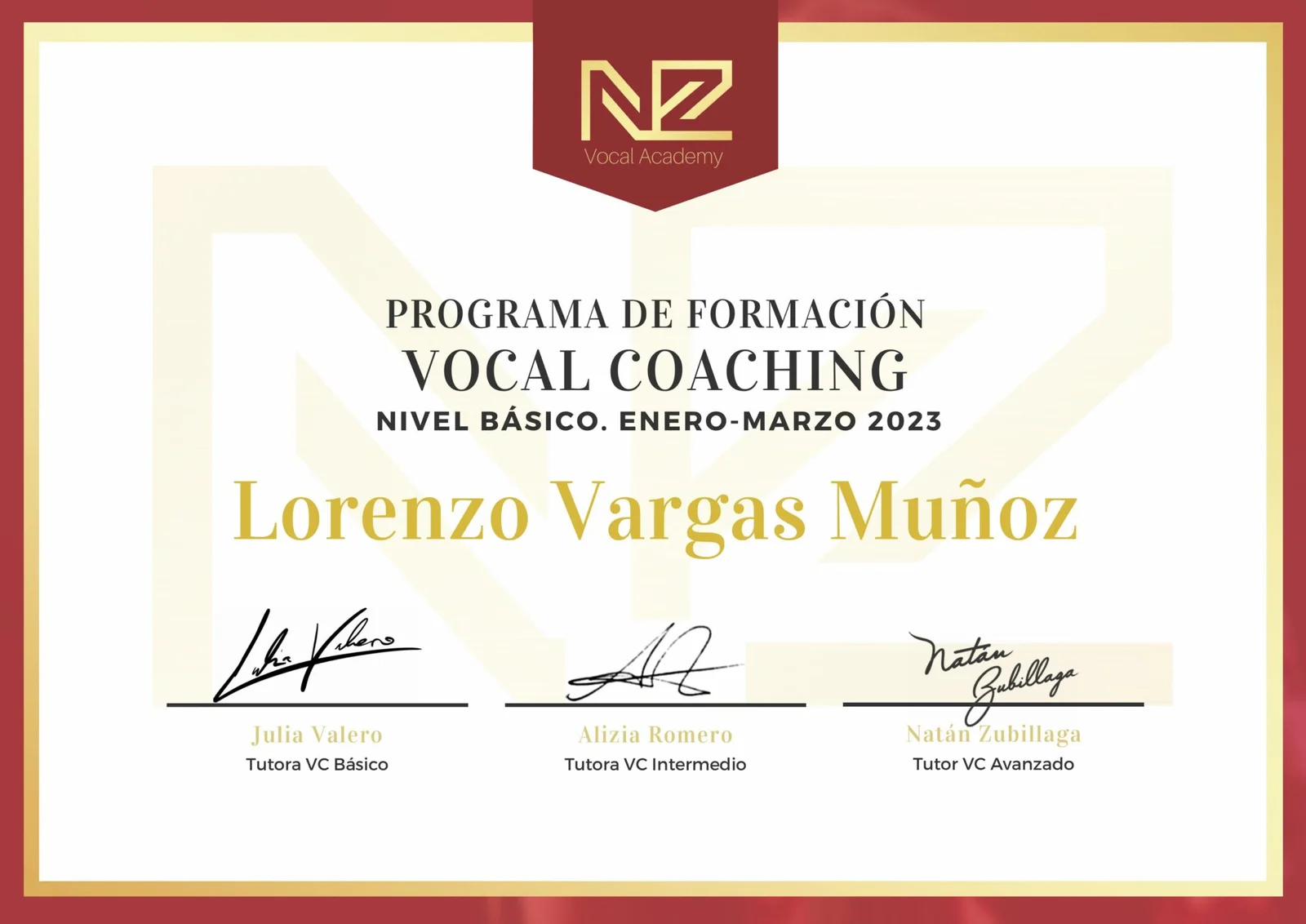 Certificación Vocal Coaching Nivel Básico